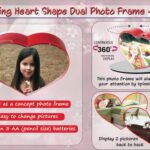Power Plus - Rotating heart shape dual photo frame