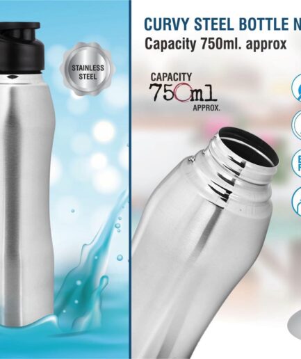 Power Plus - Curvy steel bottle