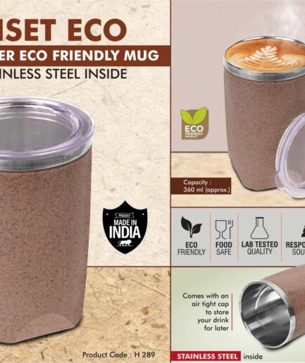 Power Plus -  Bamboo Fiber Eco Friendly steel Mug