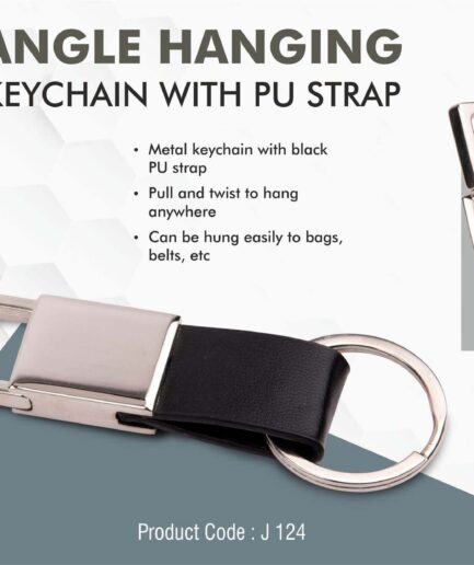 Power Plus - Rectangle hanging metal keychain