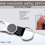 Power Plus - Round hanging metal keychain