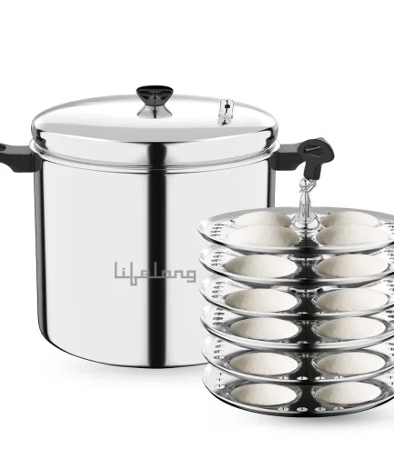Lifelong - 3-Plate Stainless Steel Idli Cooker for Induction & Gas
