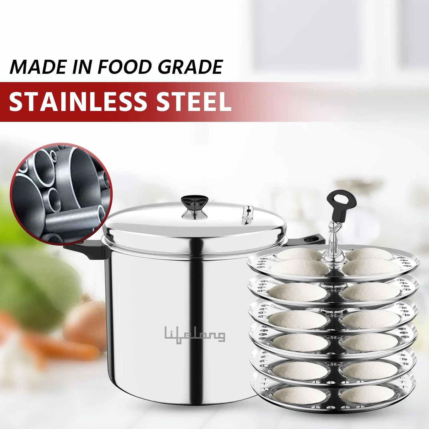 3-Plate Stainless Steel Idli Cooker for Induction & Gas4