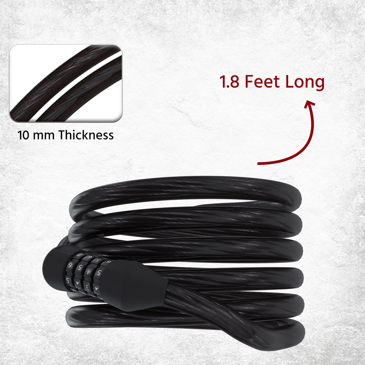 4-Digit Numeric Bike Helmet Lock4