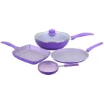 WONDERCHEF - Celebration Aluminum Non-Stick Cookware 5 pc Set, Purple