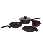 WONDERCHEF - Click Amaze Aluminum Non-stick Cookware Set (Induction Base), 5Pc, Brown
