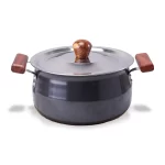 WONDERCHEF - Ebony Hard Anodized Biryani Handi with Lid 3.5 L, Black