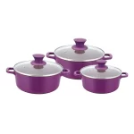 WONDERCHEF - Granite Die-Cast Non Stick 6-piece Casserole Set With Lids, Purple