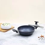 WONDERCHEF - Graphite Kadhai with Lid 24 cm, 3 Years Warranty