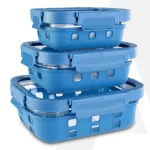 Agaro - SKU: 33926  Imperial Glass Containers - 370, 640, 1050 ml - Blue