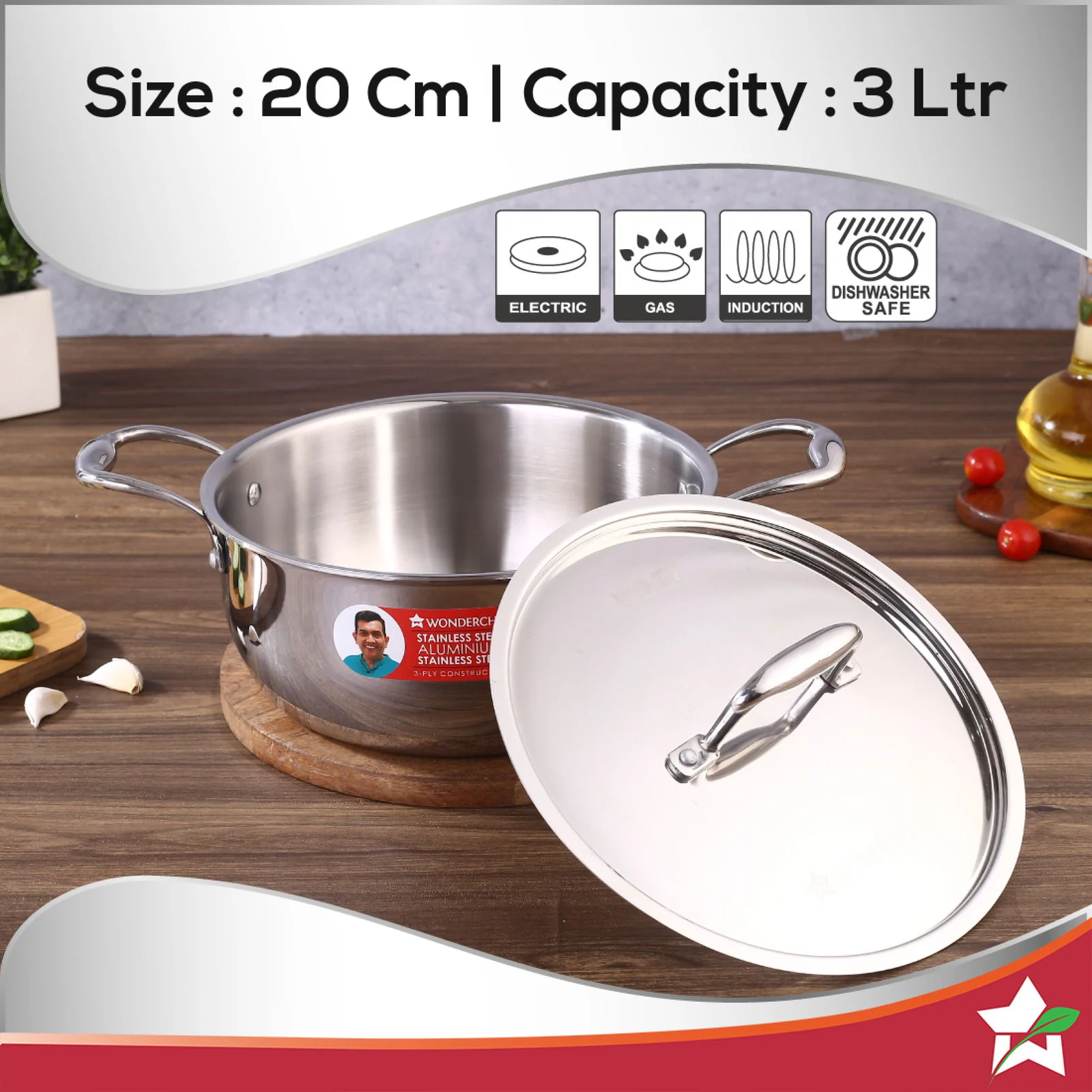 Nigella Tri-ply Stainless Steel 20 cm Casserole5