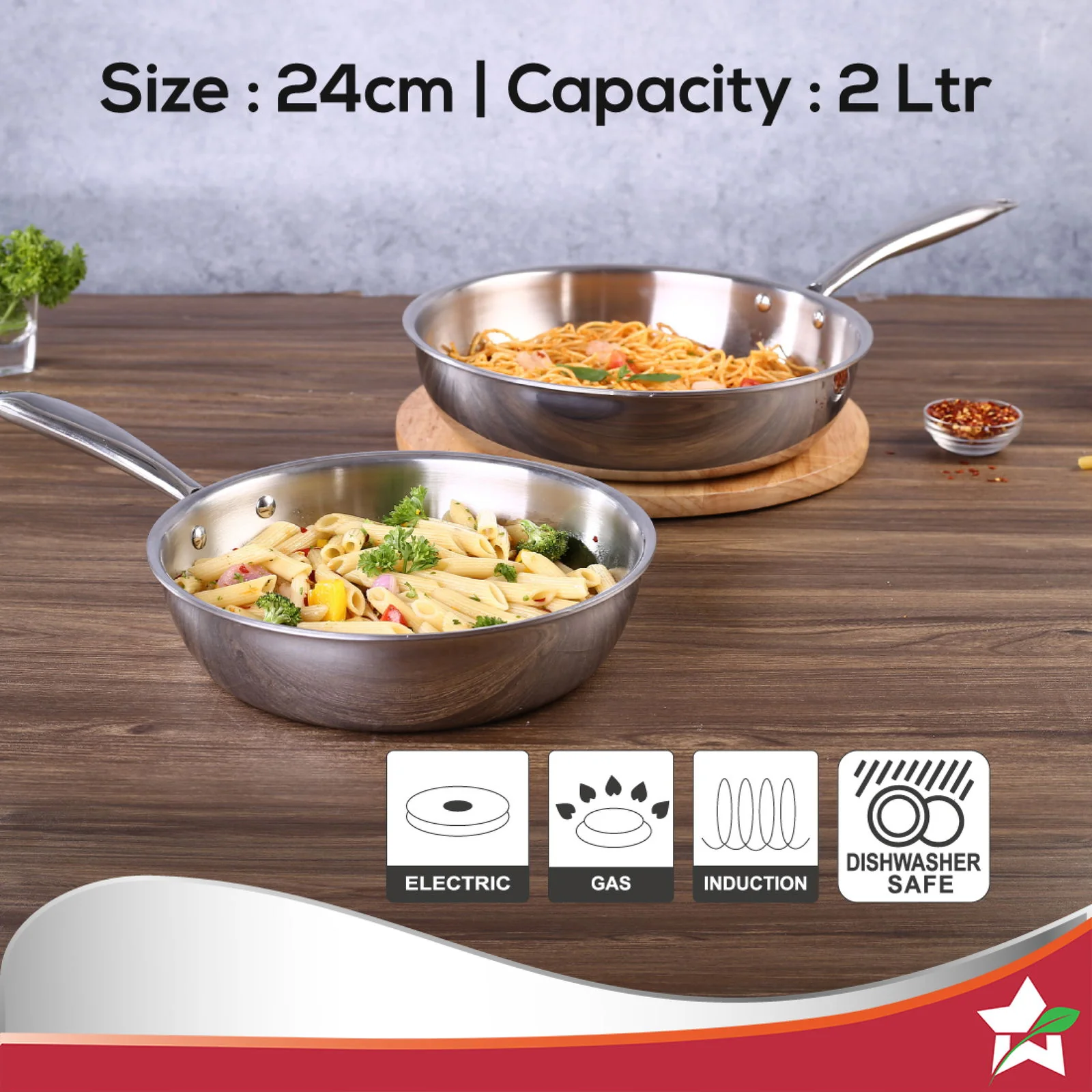 Nigella Tri-ply Stainless Steel 24 cm Fry Pan6