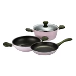 WONDERCHEF - Olivia Spring Season Non-Stick Cookware Set of 3, Pink