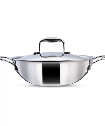 WONDERCHEF - Power 24 cm Triply Kadhai with SS Lid