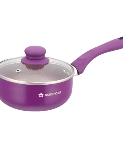 WONDERCHEF - Royal Velvet 18cm Sauce pan with Glass Lid I Induction Ready