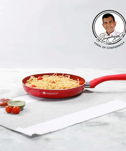 WONDERCHEF - Royal Velvet 24 cm Non-Stick Fry Pan, 1.8 litres, Red