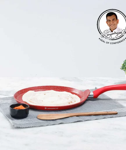 WONDERCHEF - Royal Velvet 30 cm Non-Stick Dosa Tawa | Red