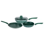 WONDERCHEF - Royal Velvet Plus Non-stick Cookware Set, 4Pc, Olive Green