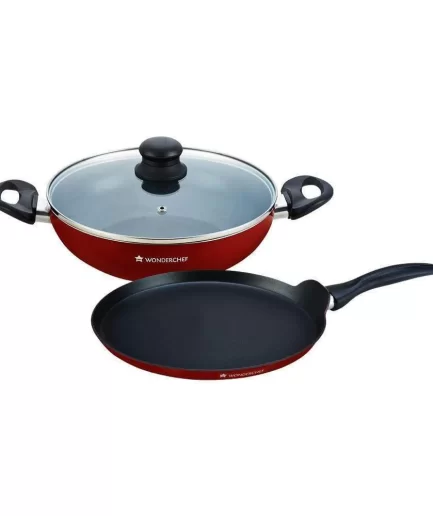 WONDERCHEF - Ruby Non-stick Cookware Set, 3Pc, Maroon