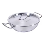 WONDERCHEF - Stanton Impact Bottom Stainless Steel Kadhai with SS Lid - 20 cm,1.5L, 2.6 mm
