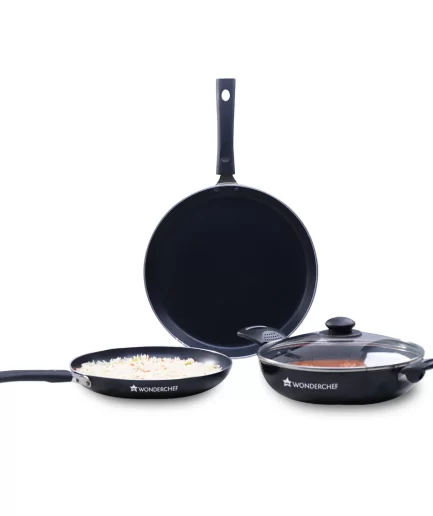 WONDERCHEF - Valencia Non-stick Cookware Set - Black
