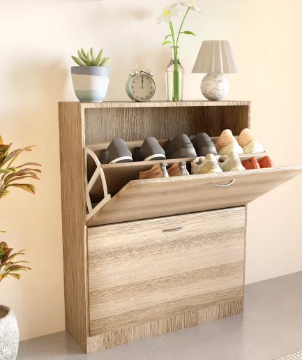 Lifelong - Wooden Shoe Rack Cabinet with Adjustable Shelf