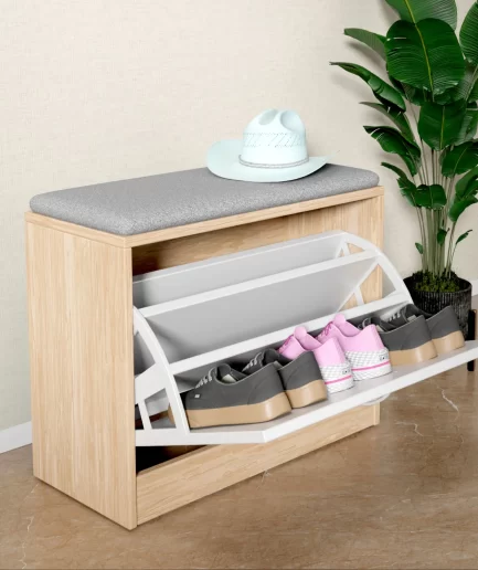 Lifelong - Wooden Shoe Rack Cabinet with Bench