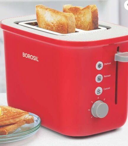 Borosil Krispy Pop-up Toaster, Red