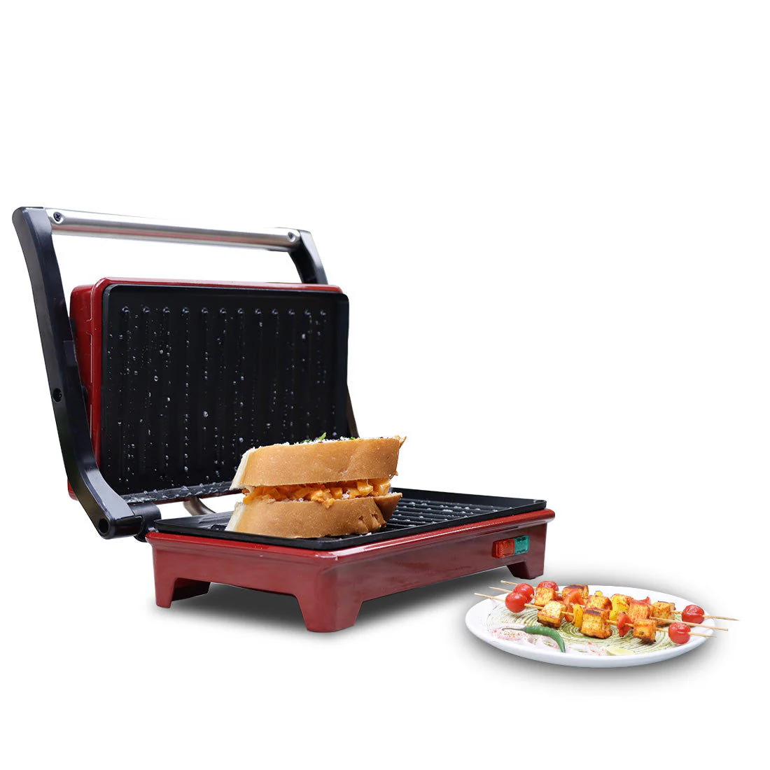 Crimson Edge Electric Contact Grill & Sandwich Maker, 700 Watt