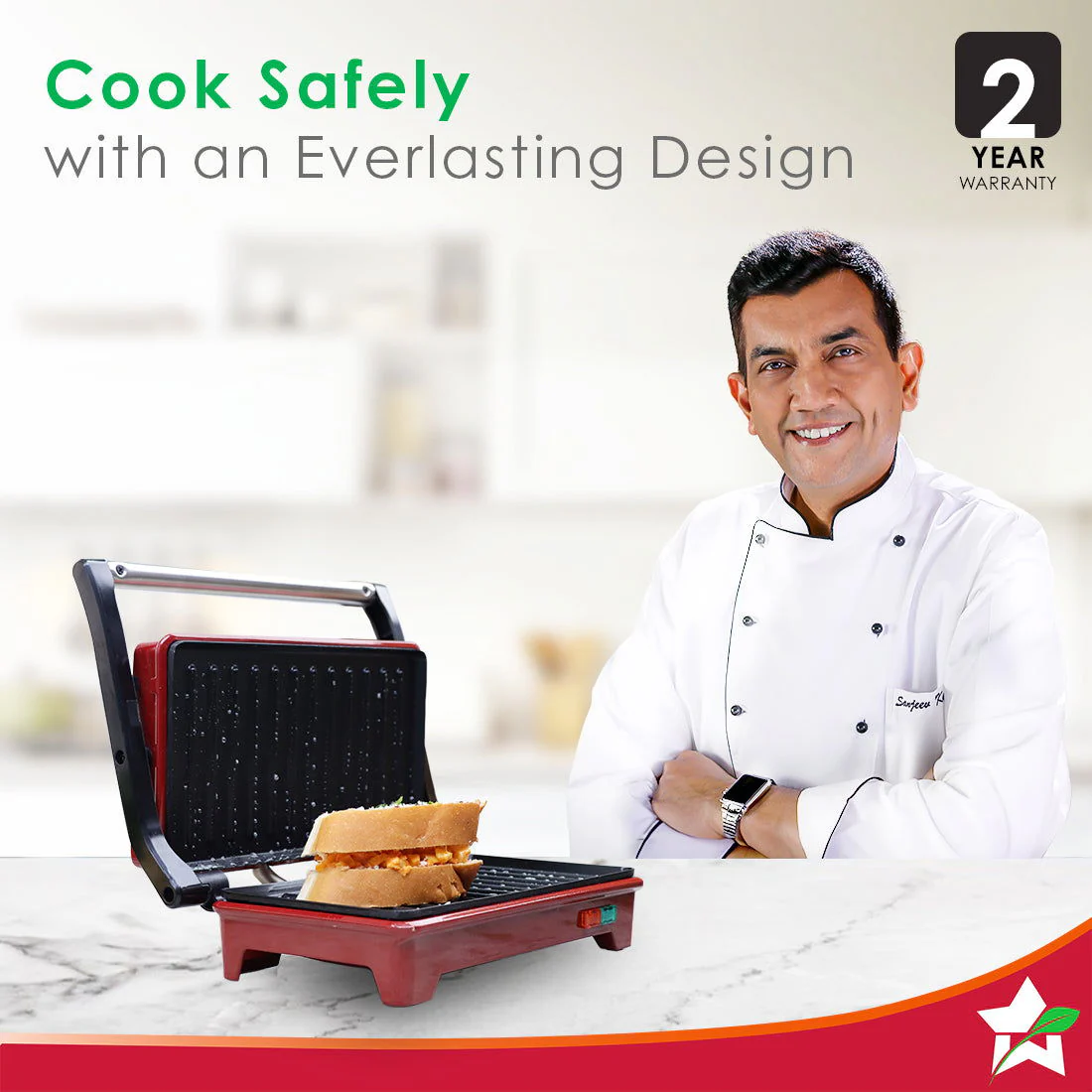 Crimson Edge Electric Contact Grill & Sandwich Maker, 700 Watt1