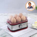 WONDERCHEF - Crimson Edge Instant Electric Egg Boiler with 6 Egg Poachers
