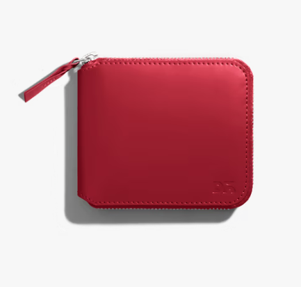 Daily Objects - Crimson Red Vegan Leather Zip Wallet