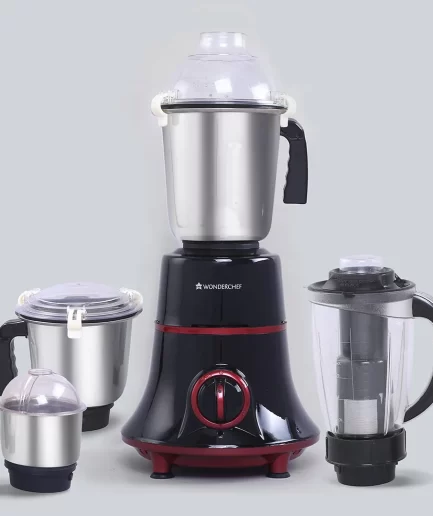 WONDERCHEF - Glory Mixer Grinder, 750 W with 4 Stainless Steel Jars and Anti-rust Stainless Steel Blades
