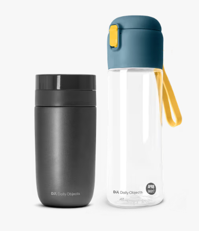 Daily Objects - Grey COMO Travel Flask & Teal KIYO Bottle Combo