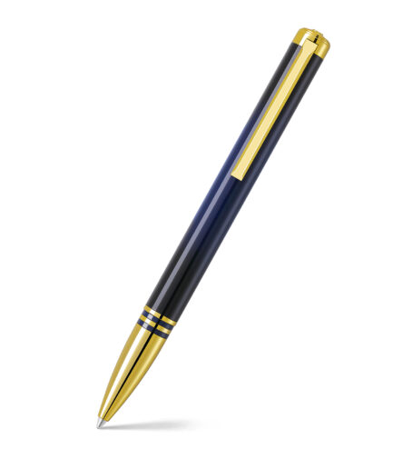 Sheaf-fer - Lapis Bard Contemporary Torque Ballpoint Pen - Blue with Gold Trims