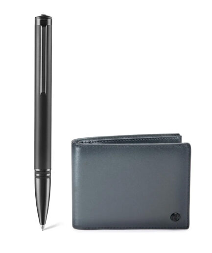 Sheaf-fer - Lapis Bard Gift Set Torque Ballpoint Pen with Ducorium Graphite Wallet Black with Black Trims