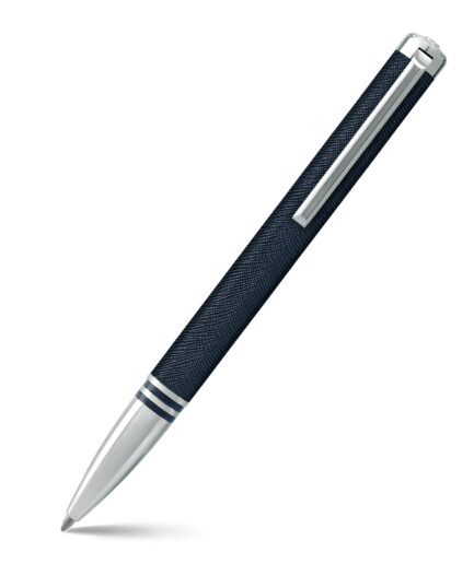 Sheaf-fer - Lapis Bard Torque Artis Leather Ballpoint Pen - Navy with Chrome Trims