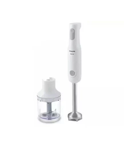 Philips 650W White Hand Blender with Detachable Steel Rod and Compact Chopper