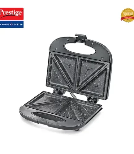 Prestige - PSFSP - Spatter Coated Non-stick Sandwich Toaster with Fixed Sandwich Plate, Black