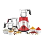 Prestige - Ultimate 750 W Mixer Grinder, 3 Jars (1600 ml, 1300 ml, 700 ml) (Red, Silver)