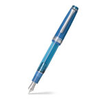 Sheaf-fer - Sailor Gift Set Manyo II 'Voilet' Professional Gear Slim Fountain Pen (14K Medium) With Manyo Ink 50 ML - Blue With Rhodium Trims
