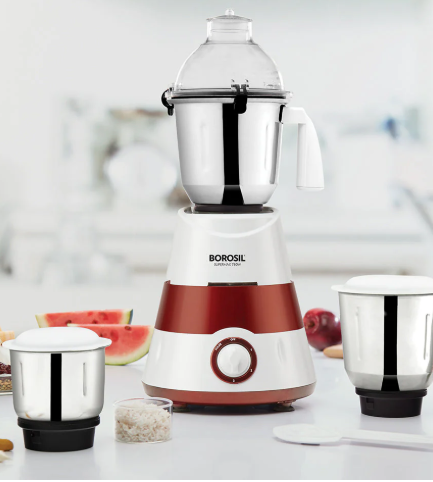 Borosil Supermax Mixer Grinder - Red