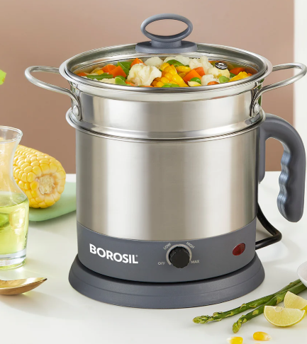Borosil Quick Multipurpose Kettle, 1.3L