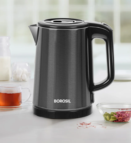 Borosil Cooltouch CT08 SS Electric Kettle, 1L