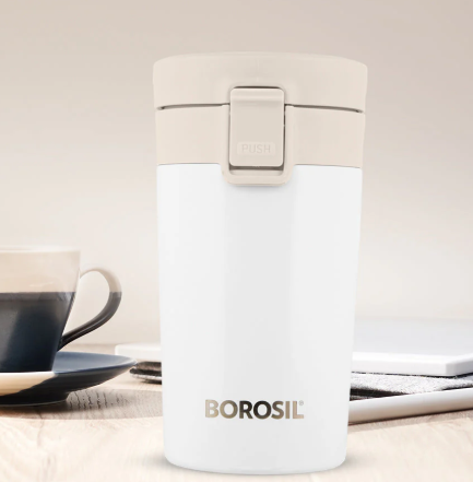 Borosil Coffeemate Insulated Mug, White