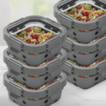 Borosil - Klip n Store Plus Square Glass Container, 320 ml - Set of 6