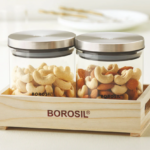 Borosil - 2 Classic Jars w Wooden Tray