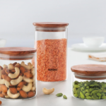 Borosil - Classic Jar with Wooden Lid, Set of 3