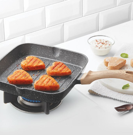 Borosil - Vajra Nonstick Grill Fry Pan, Square