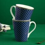 WONDERCHEF - Sicilia Fine Bone China Coffee Mug - Royal Blue - Set of 2 Pcs
